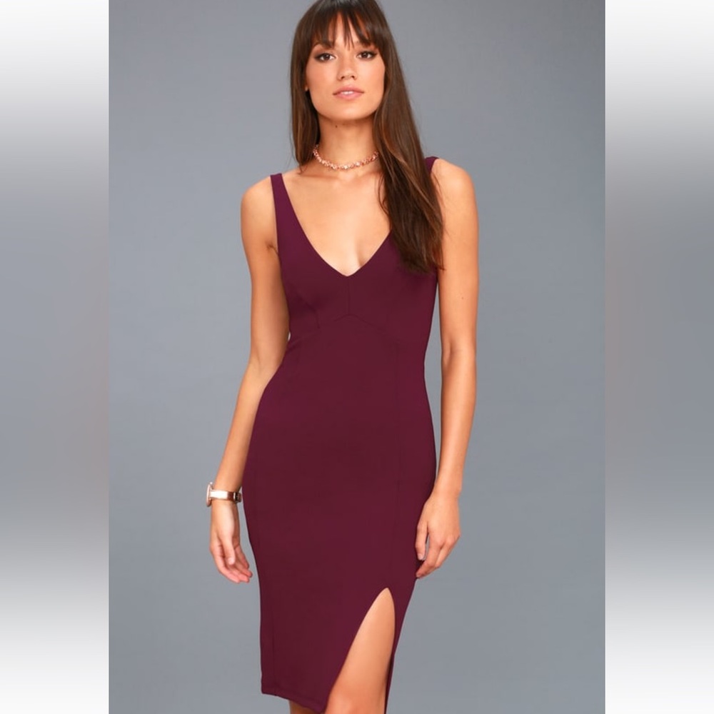 Lulus Iconic Moment Plum Purple
Bodycon Midi Dress